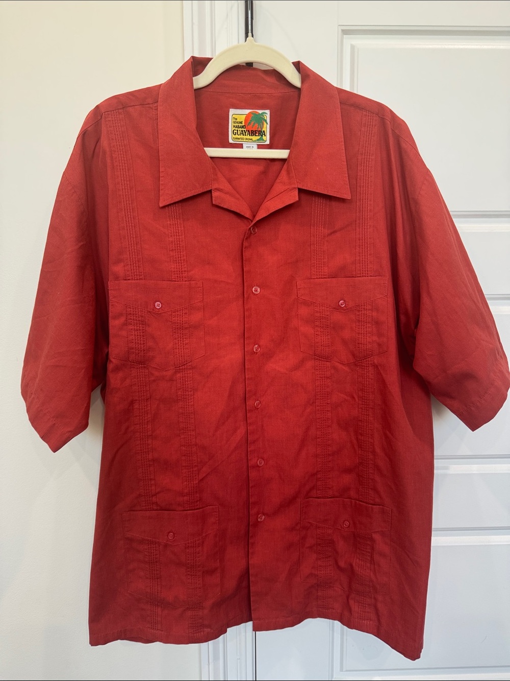 Authentic Haband Guayabera Men’s Classic button-up Shirt Cuban-Style, size 3X
